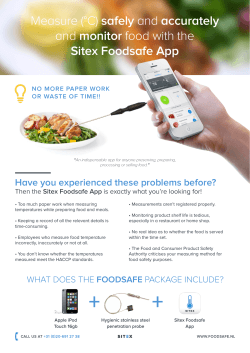 Measure (°C) safely and accurately and monitor food with the Sitex