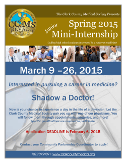 March 9 –26, 2015 - Clark County Medical Society