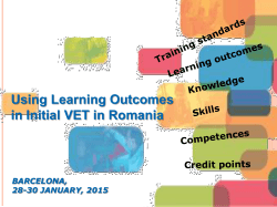 Using Learning Outcomes in Initial VET in Romania