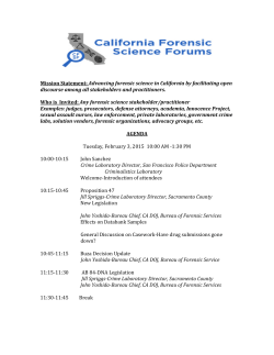 Agenda CA CFSF 2.3.15 FINAL - California Association of Criminalists