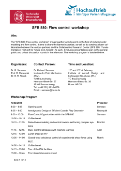 SFB 880: Flow control workshop