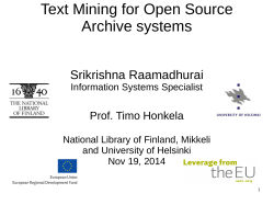 Text Mining for Open Source Archive systems
