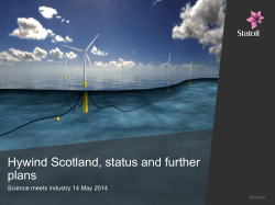 Hywind Scotland, status and further plans