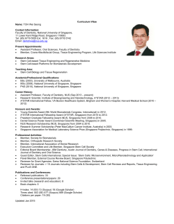 Curriculum Vitae Name: TOH Wei Seong Contact Information