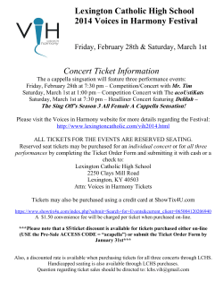 Concert Ticket Information Lexington Catholic High School 2014