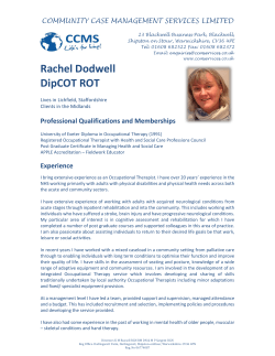 Rachel Dodwell DipCOT ROT - CCMS