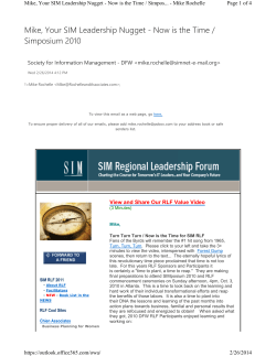 2010 September - Your SIM Leadership Nugget