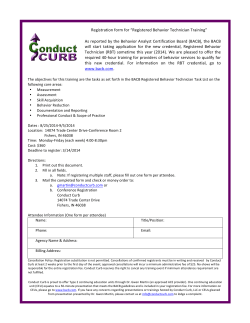 Registration form for “Registered Behavior Technician Training” As