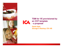 TSM for VE provisioned by an OVF template