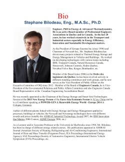 Stephane Bilodeau, Eng., MASc., Ph.D.