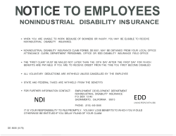 notice to employees nonindustrial disability ins urance
