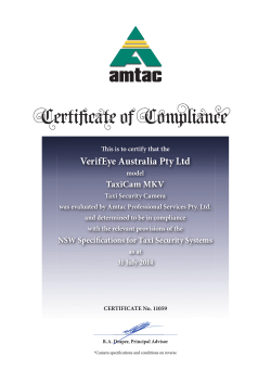 VerifEye Australia Pty Ltd Model TaxiCam MKV 2014(pdf 396KB)