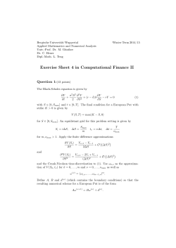 Exercise Sheet 4 in Computational Finance II