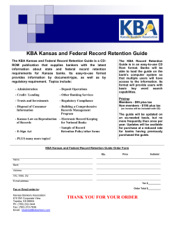 KBA Kansas and Federal Record Retention Guide
