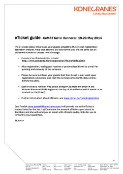 eTicket guide - CeMAT fair in Hannover, 19-23 May 2014