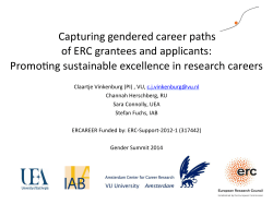 !Capturing!gendered!career!paths!! of!ERC!grantees!and!applicants