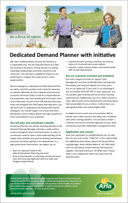 Dedicated Demand Planner with initiative