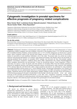 Cytogenetic investigation in prenatal specimens for effective