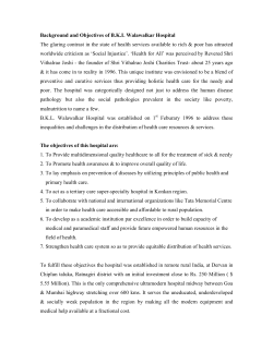 Background and Objectives of B.K.L Walawalkar Hospital The
