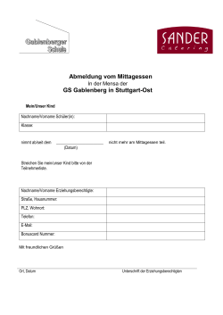 Abmeldung vom Mittagessen GS Gablenberg in Stuttgart-Ost