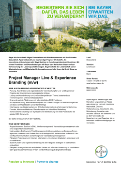 Project Manager Live & Experience Branding (m/w)