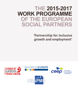 THE 2015-2017 WORK PROGRAMME OF THE EUROPEAN