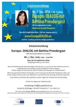 Einladung "Europa : DIALOG Schulveranstaltung"