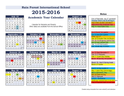 2015-16 Academic Year Calendar