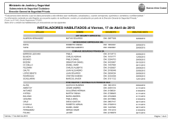 INSTALADORES HABILITADOS al Jueves, 16 de Abril de 2015