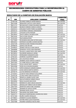 decimosegunda convocatoria para la incorporación al