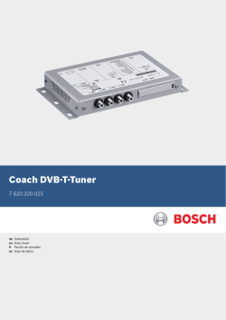 Coach DVB-T-Tuner - Bosch Mobility Solutions