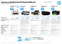 Impresoras Multifunci&oacute;n HP DeskJet/OfficeJet Abril 2015
