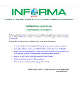 Jubilaciones y pensiones. Actualizaci&oacute;n de - ANPE