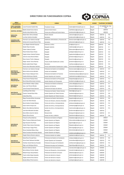 DIRECTORIO DE FUNCIONARIOS COPNIA