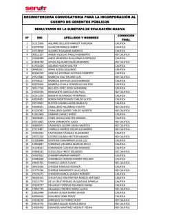decimotercera convocatoria para la incorporación al cuerpo