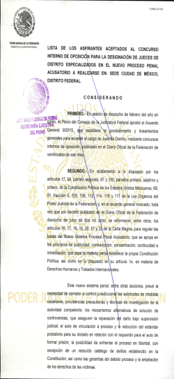 Lista de admitidos Distrito Federal - Instituto de la Judicatura Federal