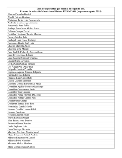 Lista de aspirantes que pasan a la segunda fase. Proceso de