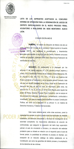 Lista de admmitidos Monterrey - Instituto de la Judicatura Federal