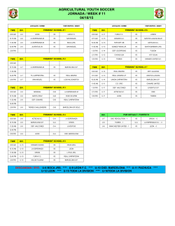 Programacion / Schedule - agricultural soccer league