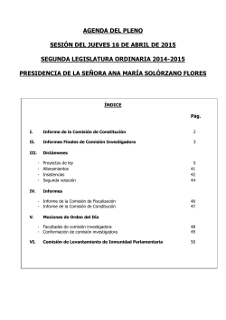 agenda del pleno sesión del jueves 16 de abril de 2015 segunda