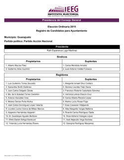 Presidencia del Consejo General Municipio: Guanajuato Partido