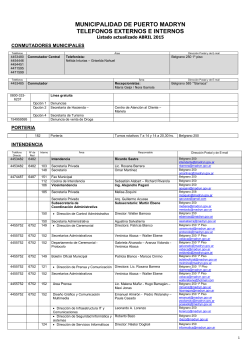 MUNICIPALIDAD DE PUERTO MADRYN TELEFONOS EXTERNOS