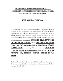 SEDE MÉRIDA, YUCATÁN. - Instituto de la Judicatura Federal