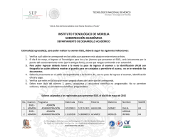 instituto tecnol&oacute;gico de morelia subdirecci&oacute;n acad&eacute;mica