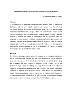 Inteligencia ecol&oacute;gica en la formulaci&oacute;n y desarrollo de proyectos