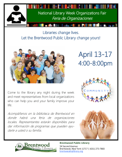 April 13-17 - Brentwood Public Library