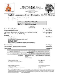 English Language Advisory Committee (ELAC) Meeting