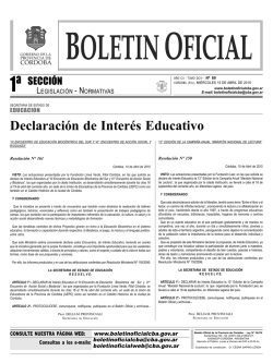 1º Sección: Legislación - Normativas - Boletín Oficial de la Provincia