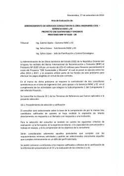 Montevideo, 17 de setiembre de 2014 Acta de Evaluación de