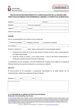 Impreso de solicitud - Universidad Rey Juan Carlos